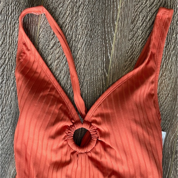 Orange one piece bathing suit - Picture 2 of 5